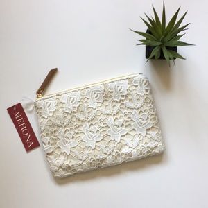 NWT Merona Lace/crocheted Clutch